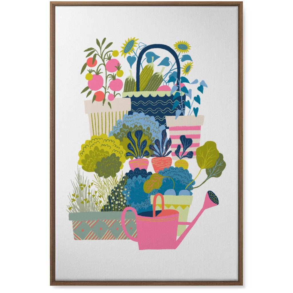 Growing Herbs and Flower Gardens - Multi Wall Art, Natural, Single piece, Canvas, 24x36, Multicolor
