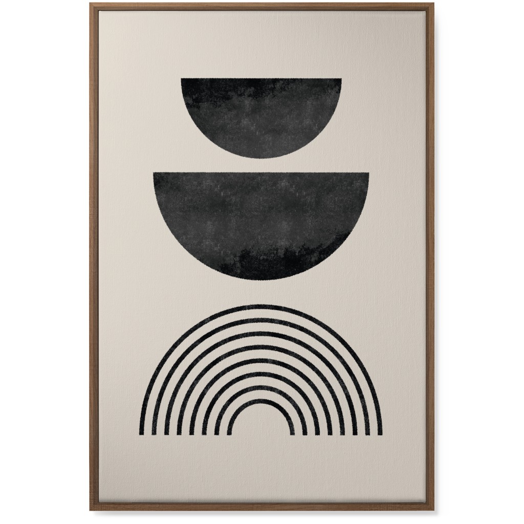 Minimal Geometric and Rainbow - Neutral Wall Art, Natural, Single piece, Canvas, 24x36, Beige, Pearl