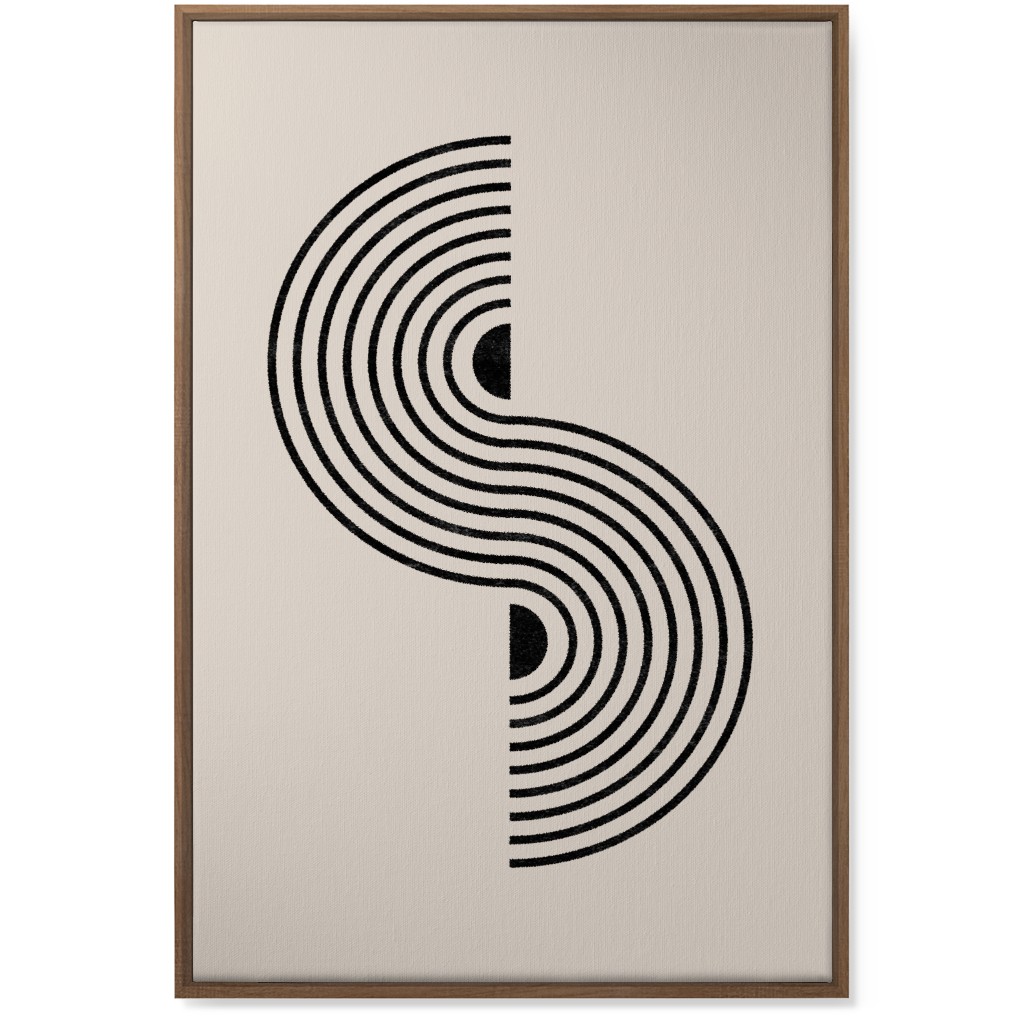 Minimal Geometric Lines - Neutral Wall Art, Natural, Single piece, Canvas, 24x36, Beige