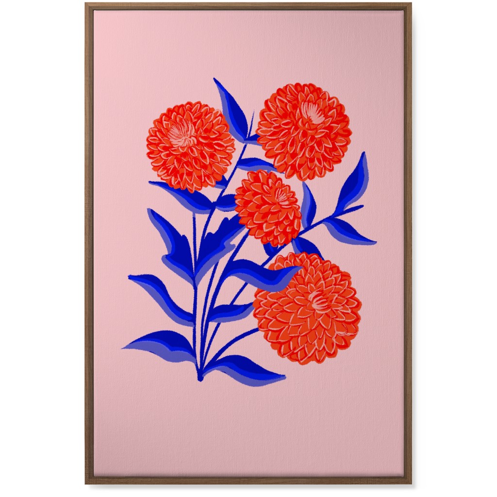 Red Marigolds - Vibrant Wall Art, Natural, Single piece, Canvas, 24x36, Multicolor