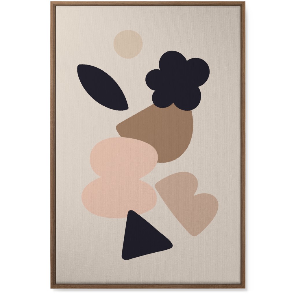 Collage Abstract - Neutral Wall Art, Natural, Single piece, Canvas, 24x36, Beige, Pearl