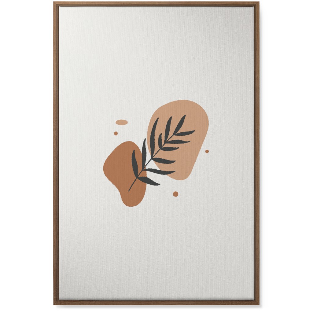 Shapes and Fern Leaf Wall Art, Natural, Single piece, Canvas, 24x36, Orange