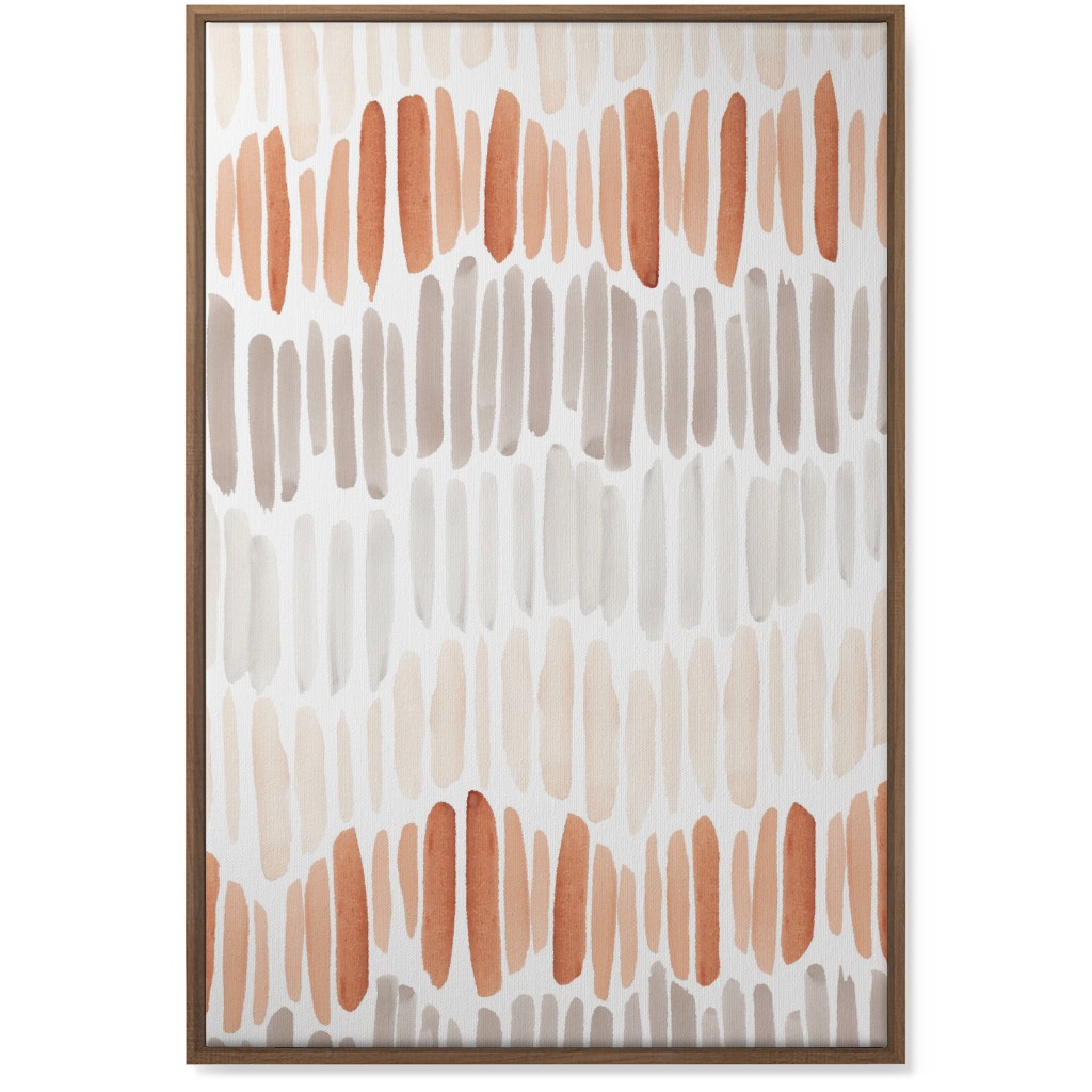 Many Brushstrokes Wall Art, Natural, Single piece, Canvas, 24x36, Orange, Apricot