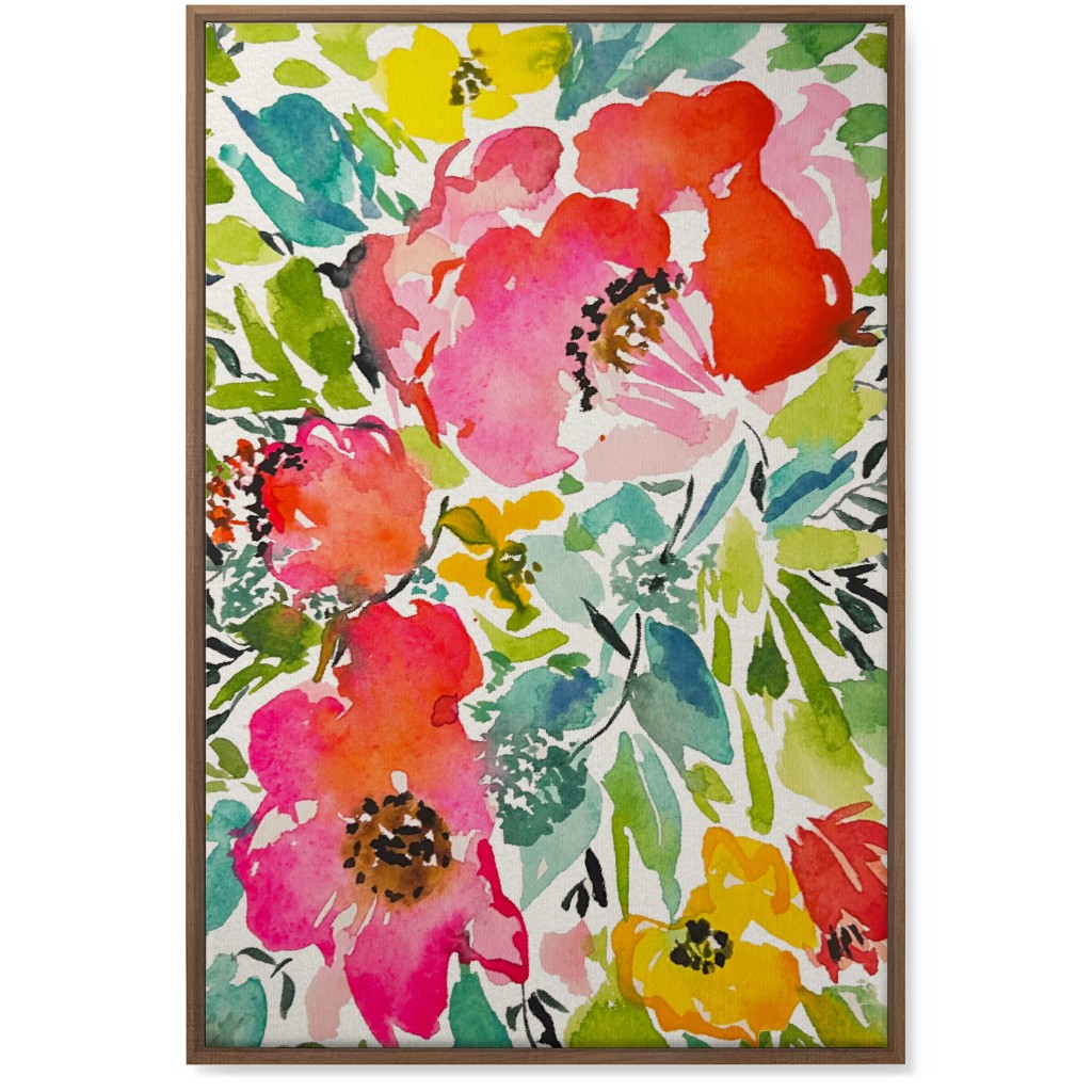 Bright Summer Florals - Multi Wall Art, Natural, Single piece, Canvas, 24x36, Multicolor