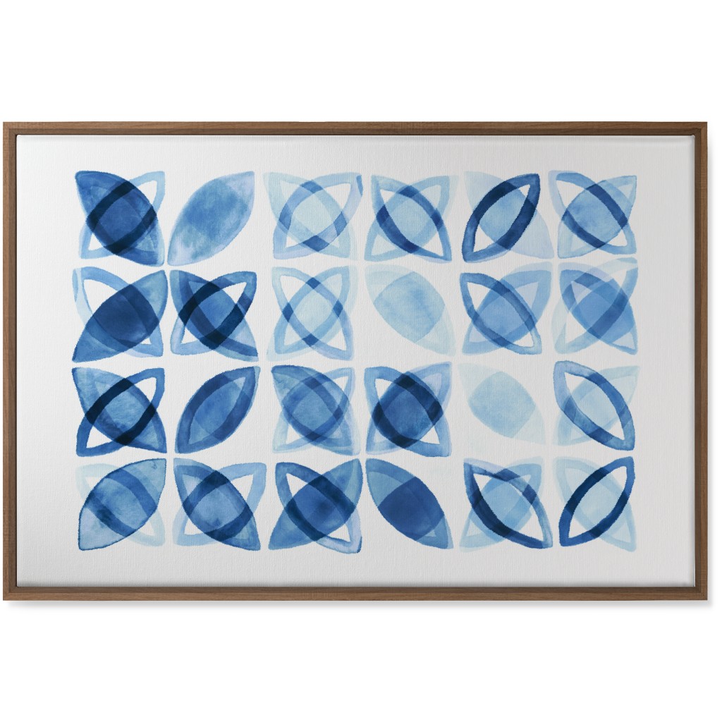 Washed Watercolor Shapes Wall Art, Natural, Single piece, Canvas, 24x36, Blue