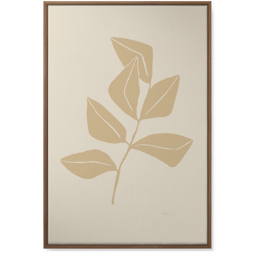 Ficus Botanical - Neutral Wall Art, Natural, Single piece, Canvas, 24x36, Beige