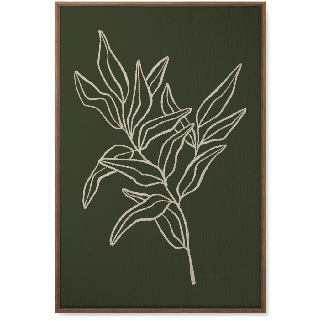 Botanical Eucalyptus Branch I Wall Art, Natural, Single piece, Canvas, 24x36, Green, Gray