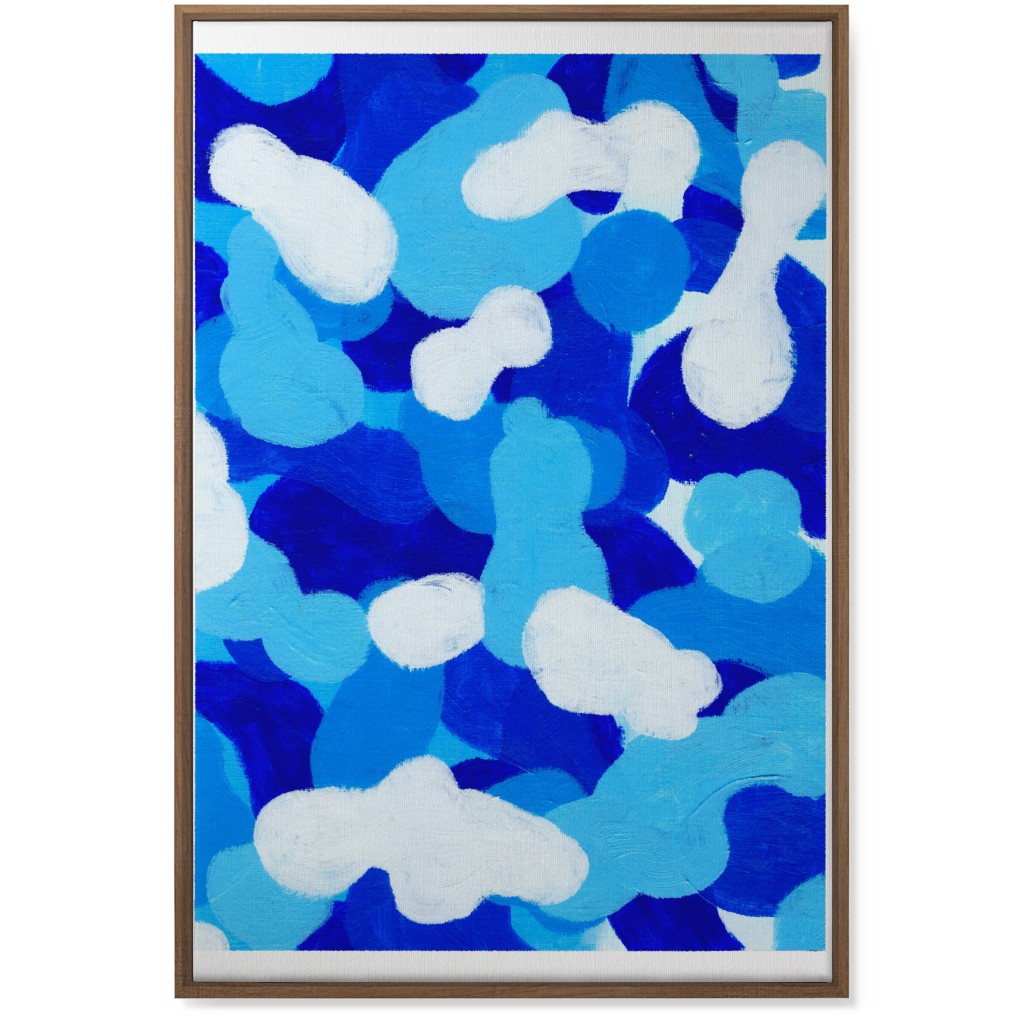 Abstract Cloud - Blue Wall Art, Natural, Single piece, Canvas, 24x36, Blue