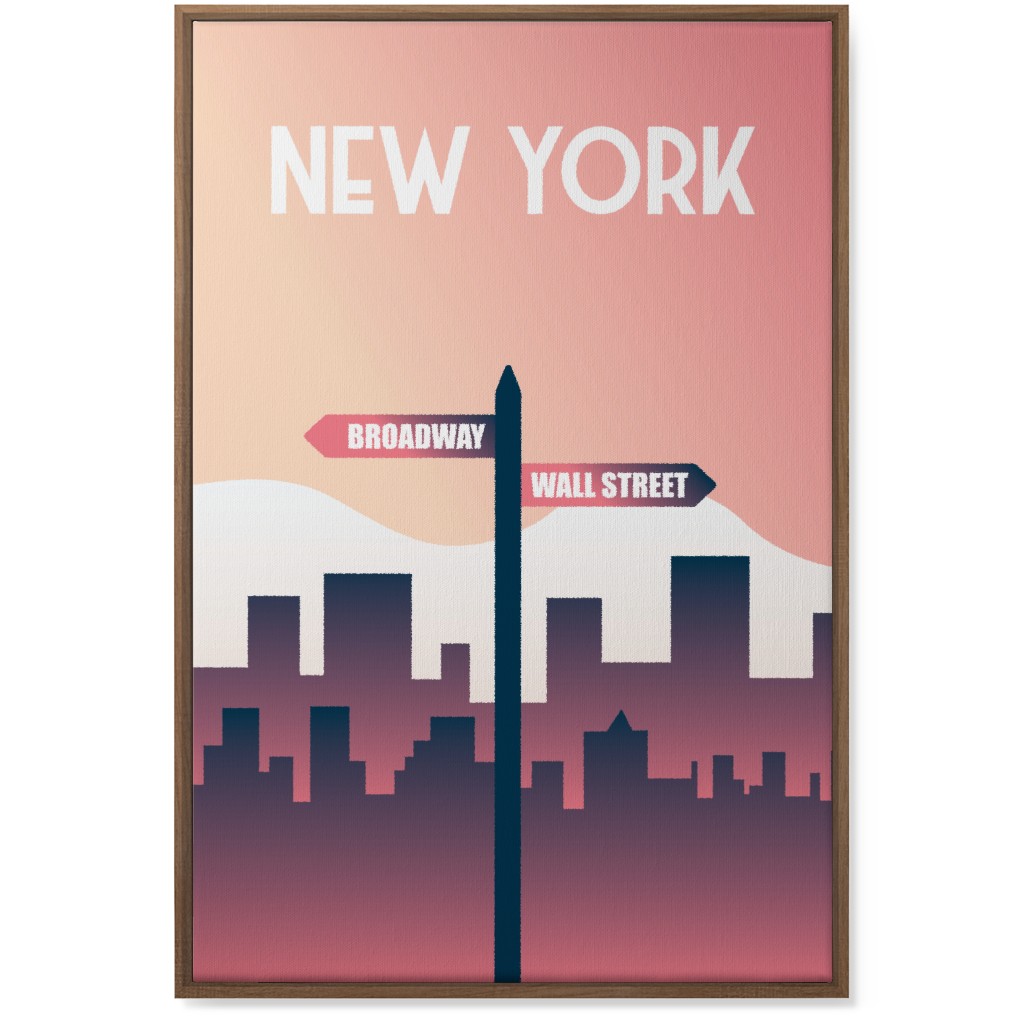 New York City Street Signs Wall Art, Natural, Single piece, Canvas, 24x36, Pink