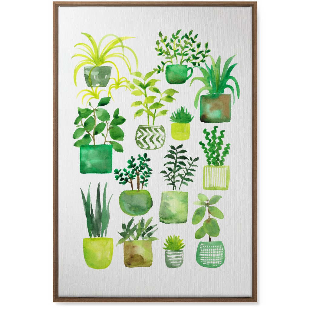 House Plants - Green Wall Art, Natural, Single piece, Canvas, 24x36, Green
