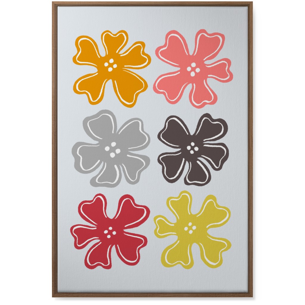 Button Flowers Wall Art, Natural, Single piece, Canvas, 24x36, Multicolor