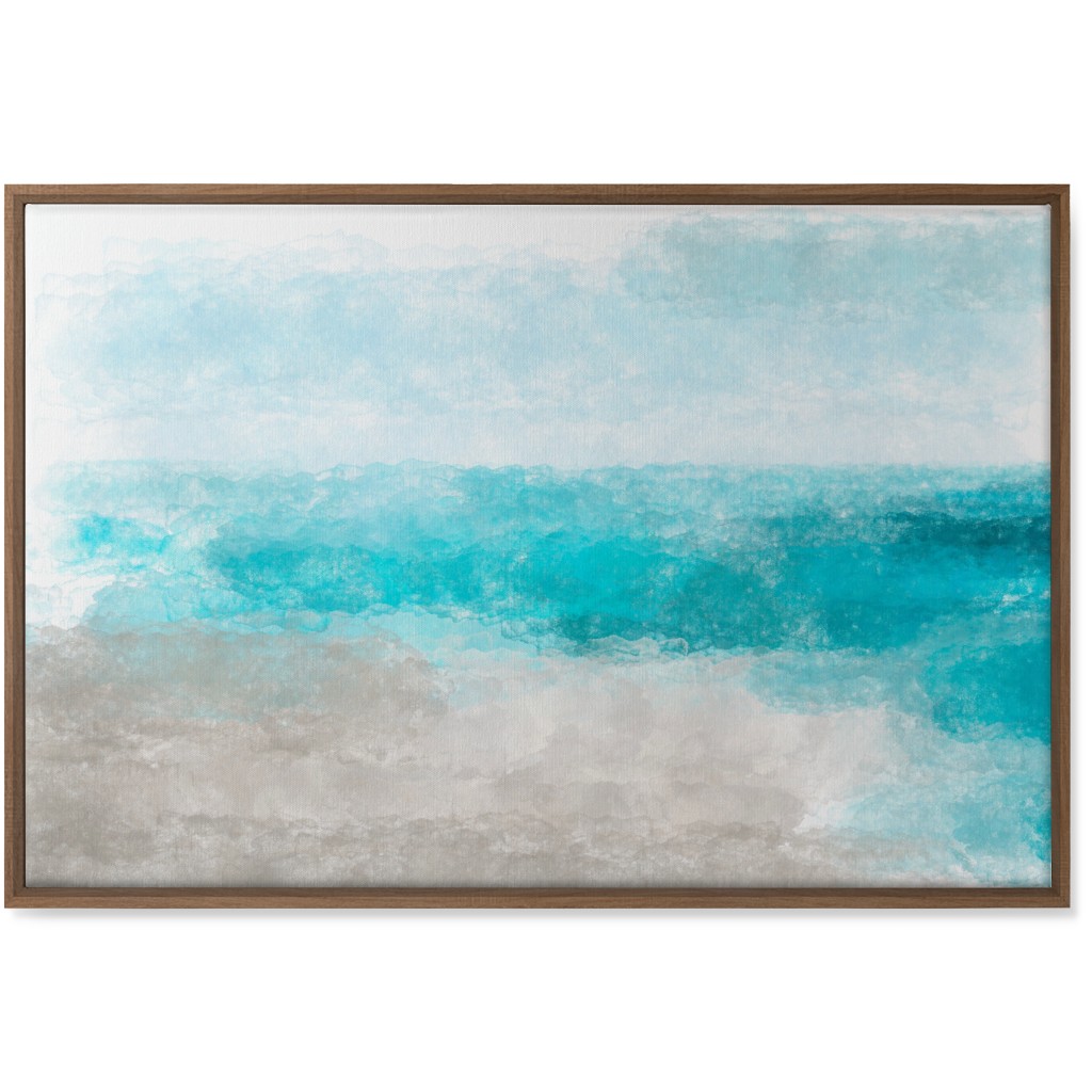 Beach Painting - Blue and Tan Wall Art, Natural, Single piece, Canvas, 24x36, Blue, True Blue