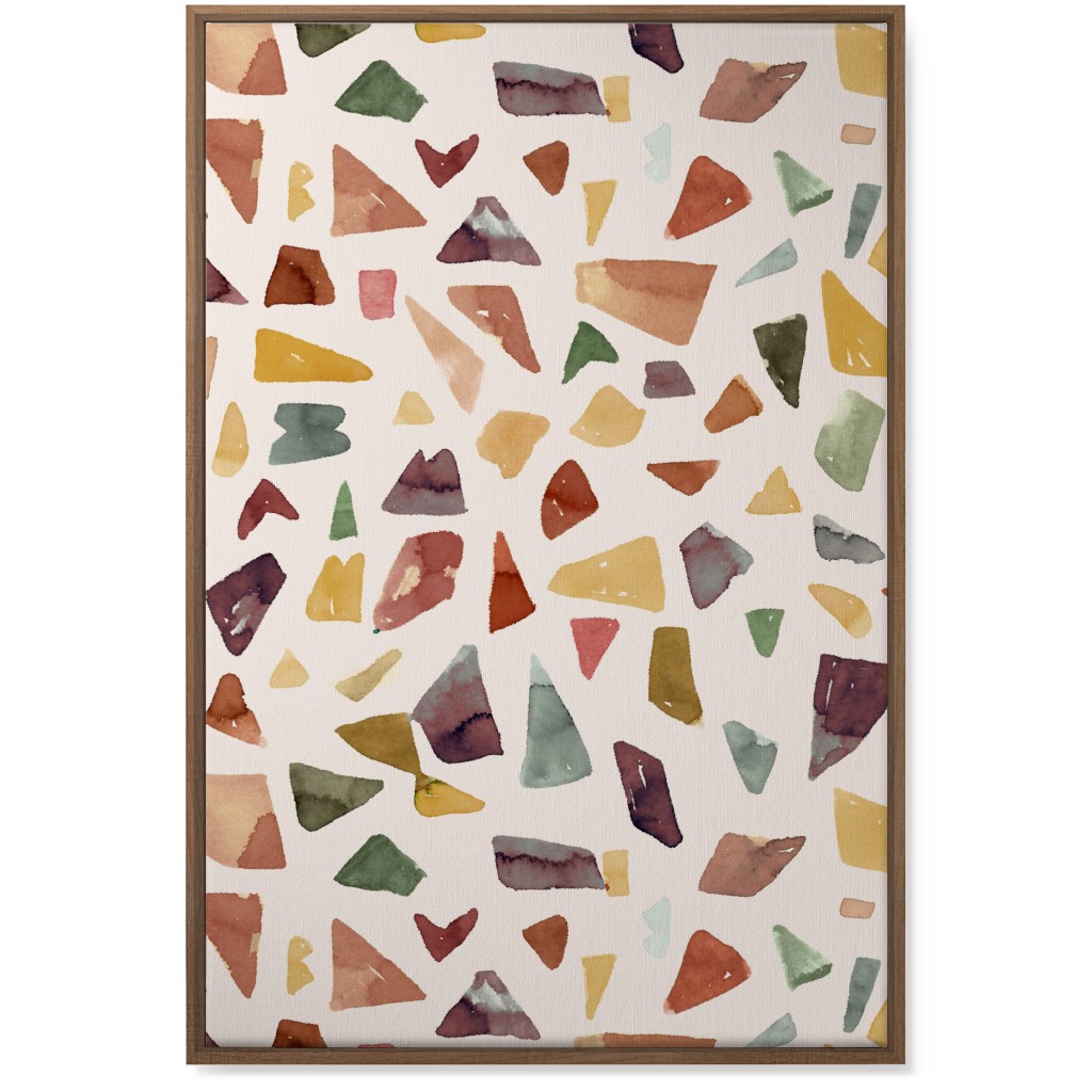 Watercolor Terrazzo - Neutral Wall Art, Natural, Single piece, Canvas, 24x36, Beige