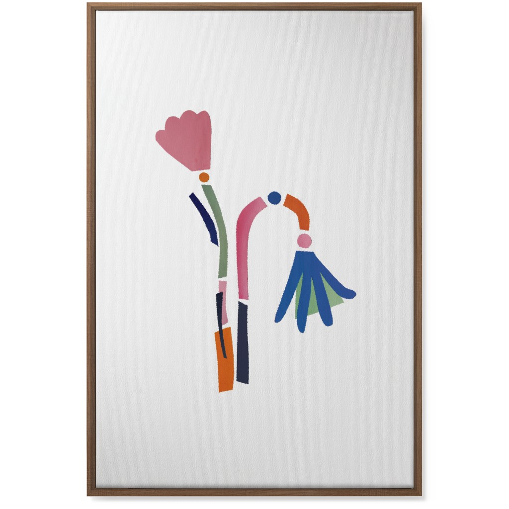 Flowerbed Bouquet - Multi on White Wall Art, Natural, Single piece, Canvas, 24x36, Multicolor