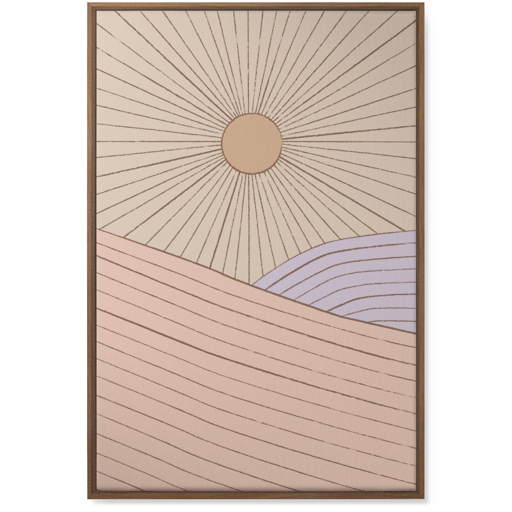 Sun in the Landscape - Pink Wall Art, Natural, Single piece, Canvas, 24x36, Pink, Bright Pink