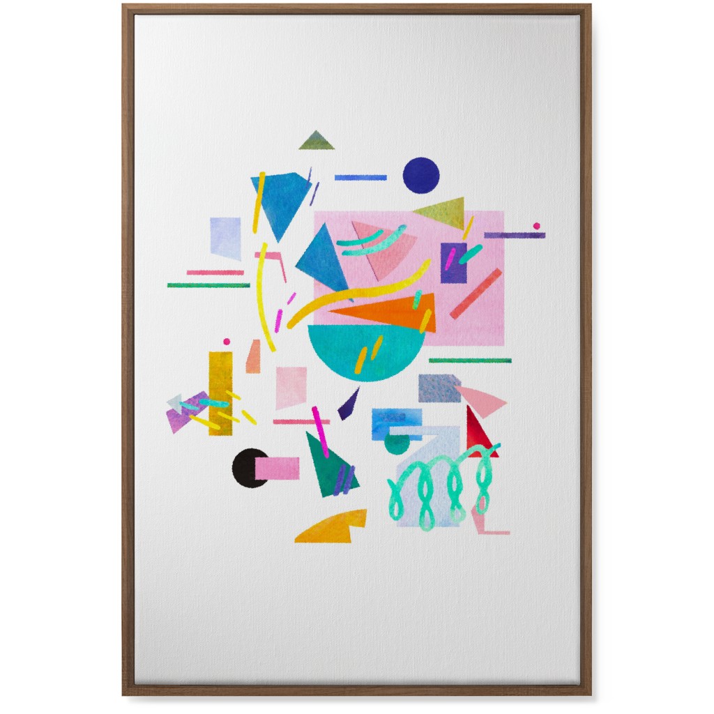 Geometric Collage Pop - Multi Wall Art, Natural, Single piece, Canvas, 24x36, Multicolor