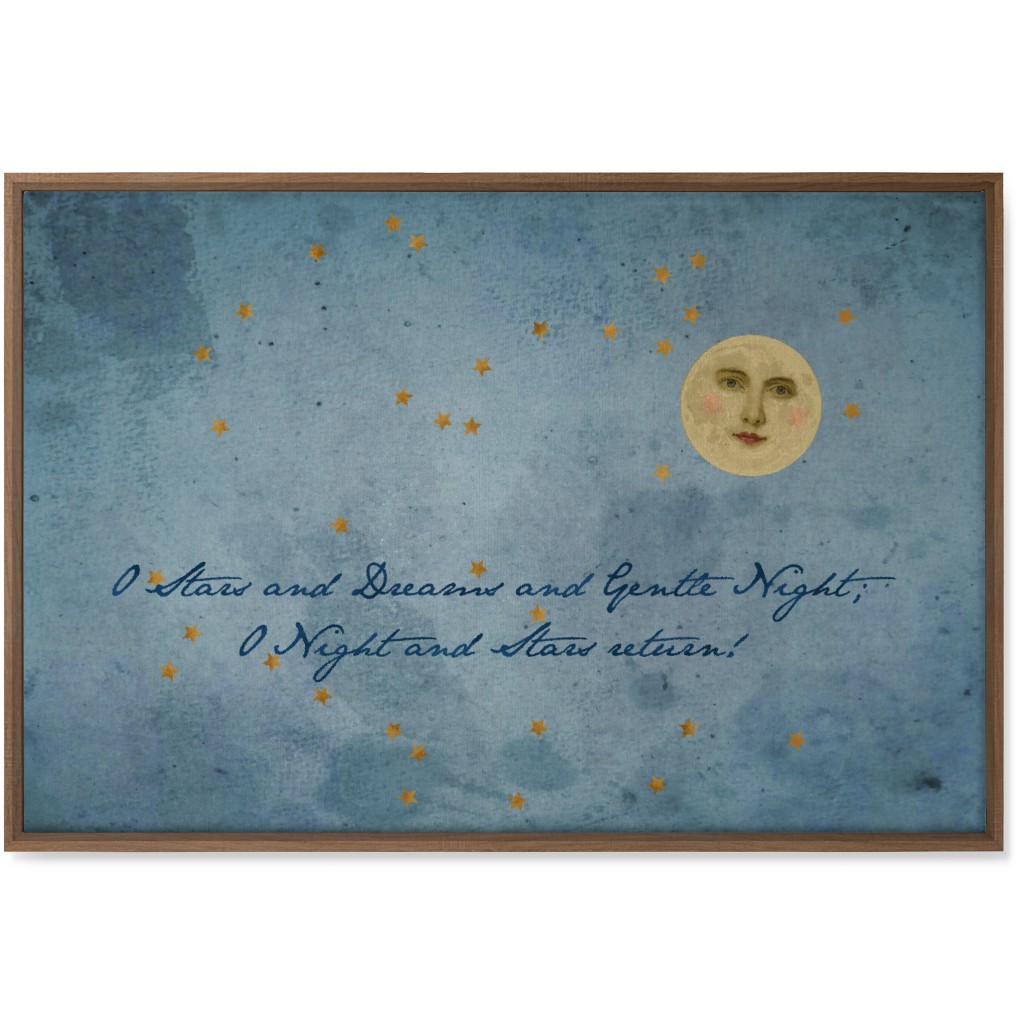 O Night - Blue Wall Art, Natural, Single piece, Canvas, 24x36, Blue, True Blue