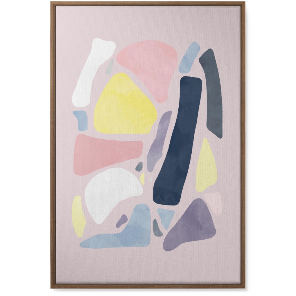 Organic Abstract Shapes - Multi Wall Art, Natural, Single piece, Canvas, 24x36, Multicolor