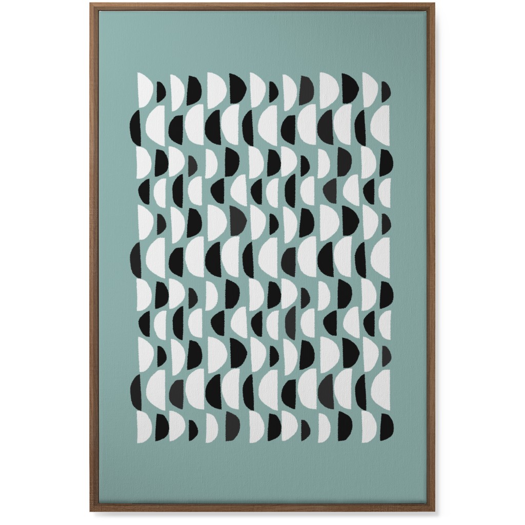 Abstract Scandi Half Moons - Green Wall Art, Natural, Single piece, Canvas, 24x36, Green