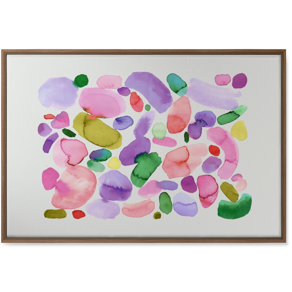 Summer Joy Watercolor Abstract - Pink Wall Art, Natural, Single piece, Canvas, 24x36, Multicolor