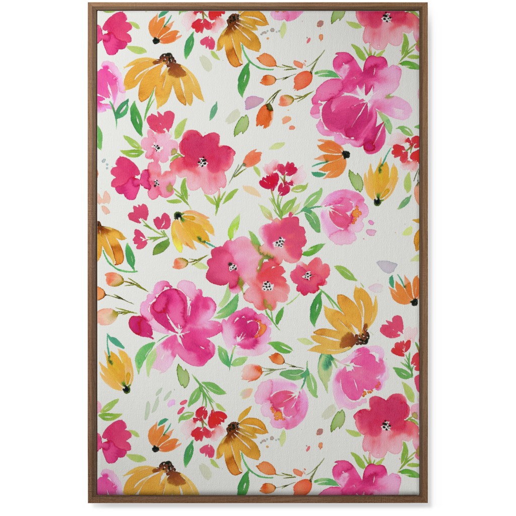 Smells Like Spring Wall Art, Natural, Single piece, Canvas, 24x36, Pink, Bright Pink