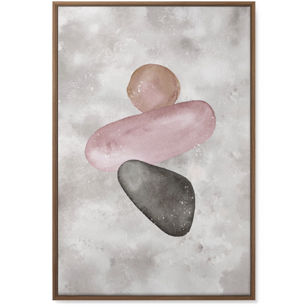 Three Stones Wall Art, Natural, Single piece, Canvas, 24x36, Gray, Blush