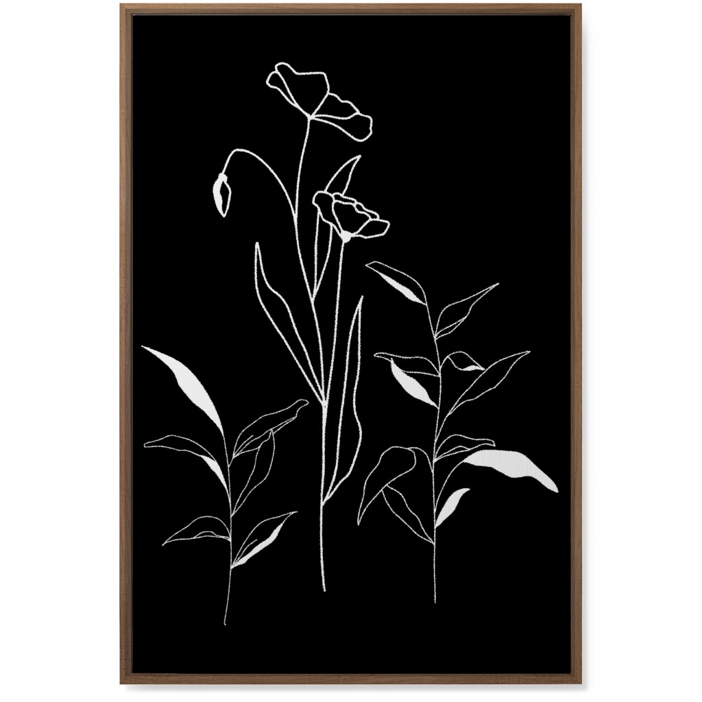 Meadow Botanical - Black and White Wall Art, Natural, Single piece, Canvas, 24x36, Black