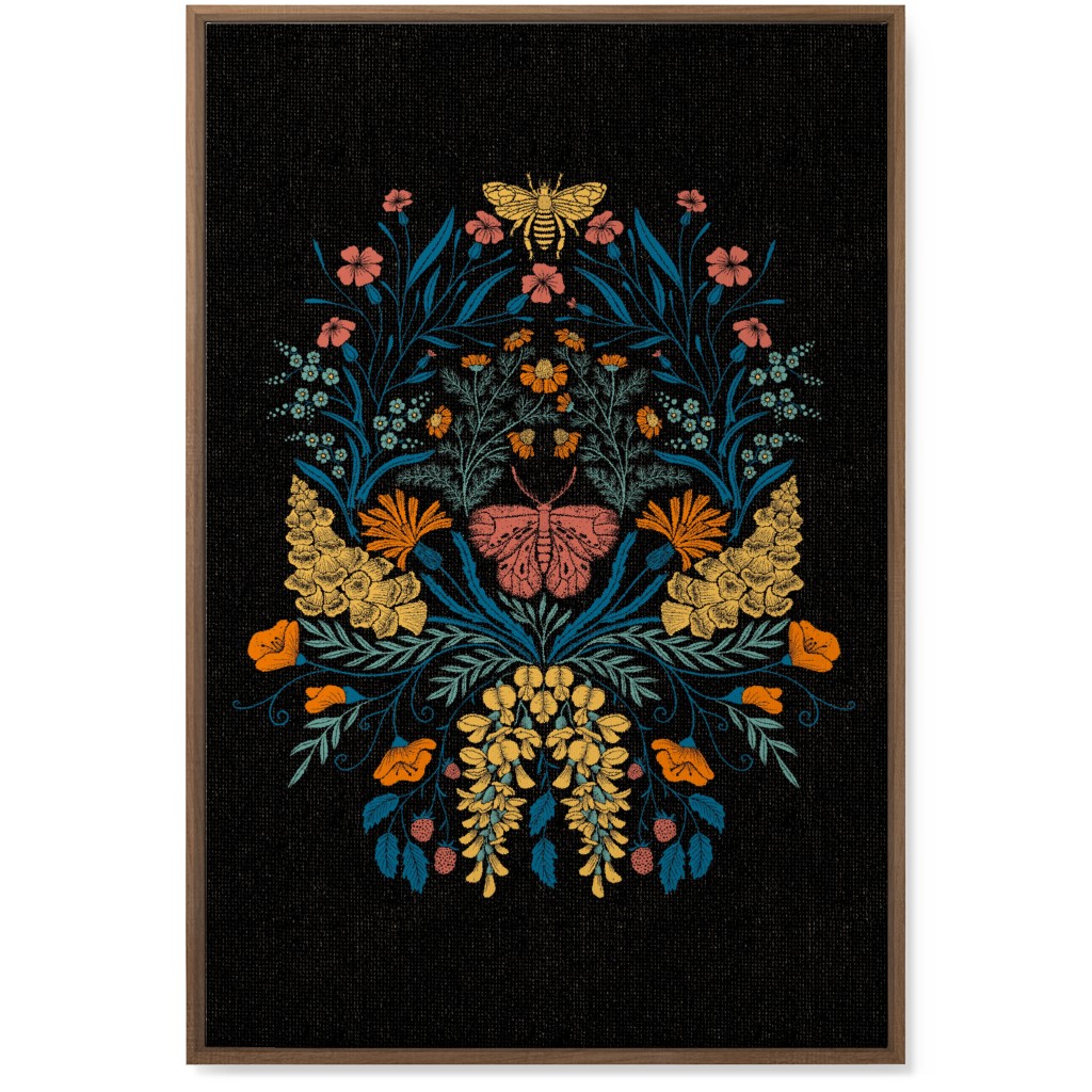 Wildflowers Wall Art, Natural, Single piece, Canvas, 24x36, Multicolor, Coal