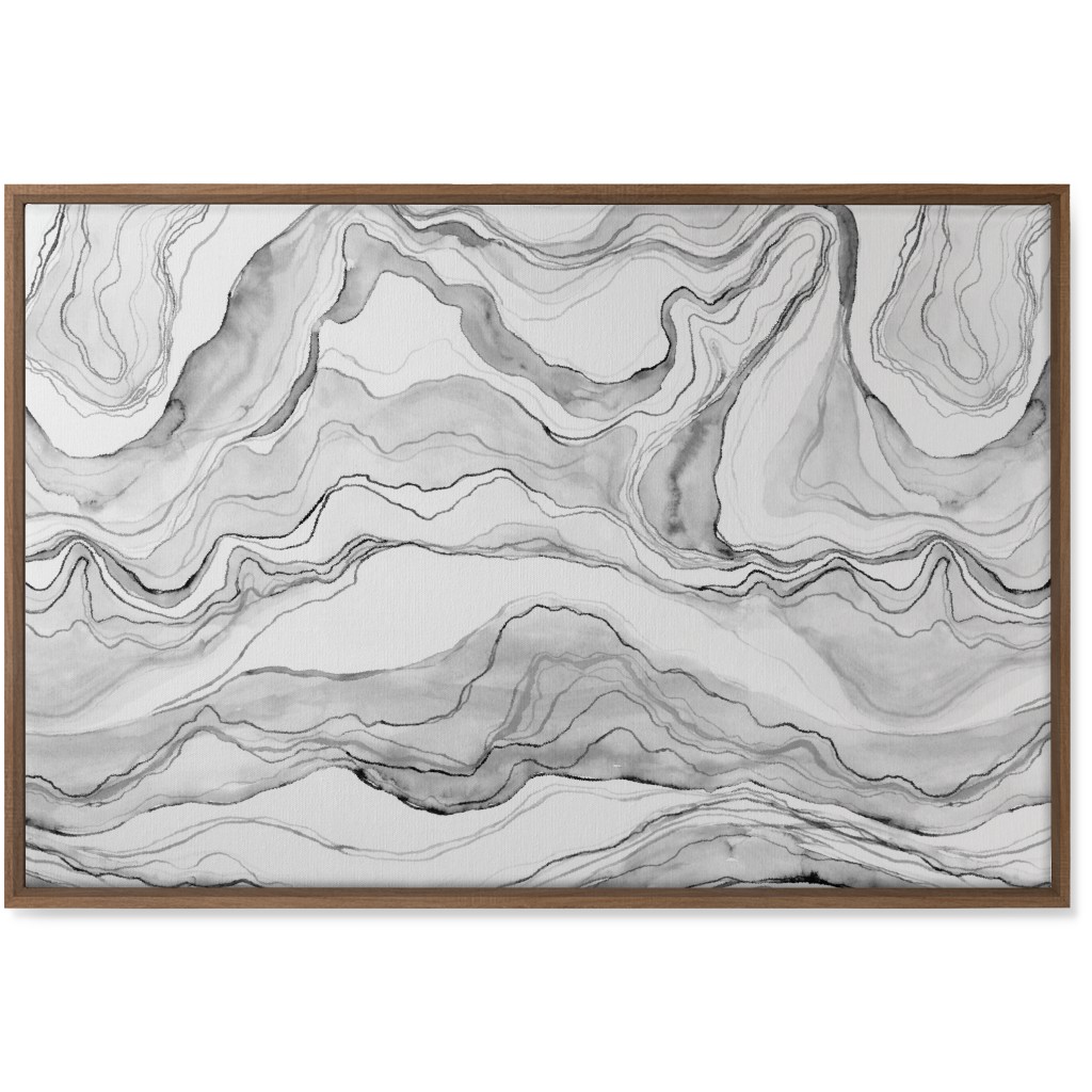 Watercolor Marble Wall Art, Natural, Single piece, Canvas, 24x36, Gray, Silver Lining