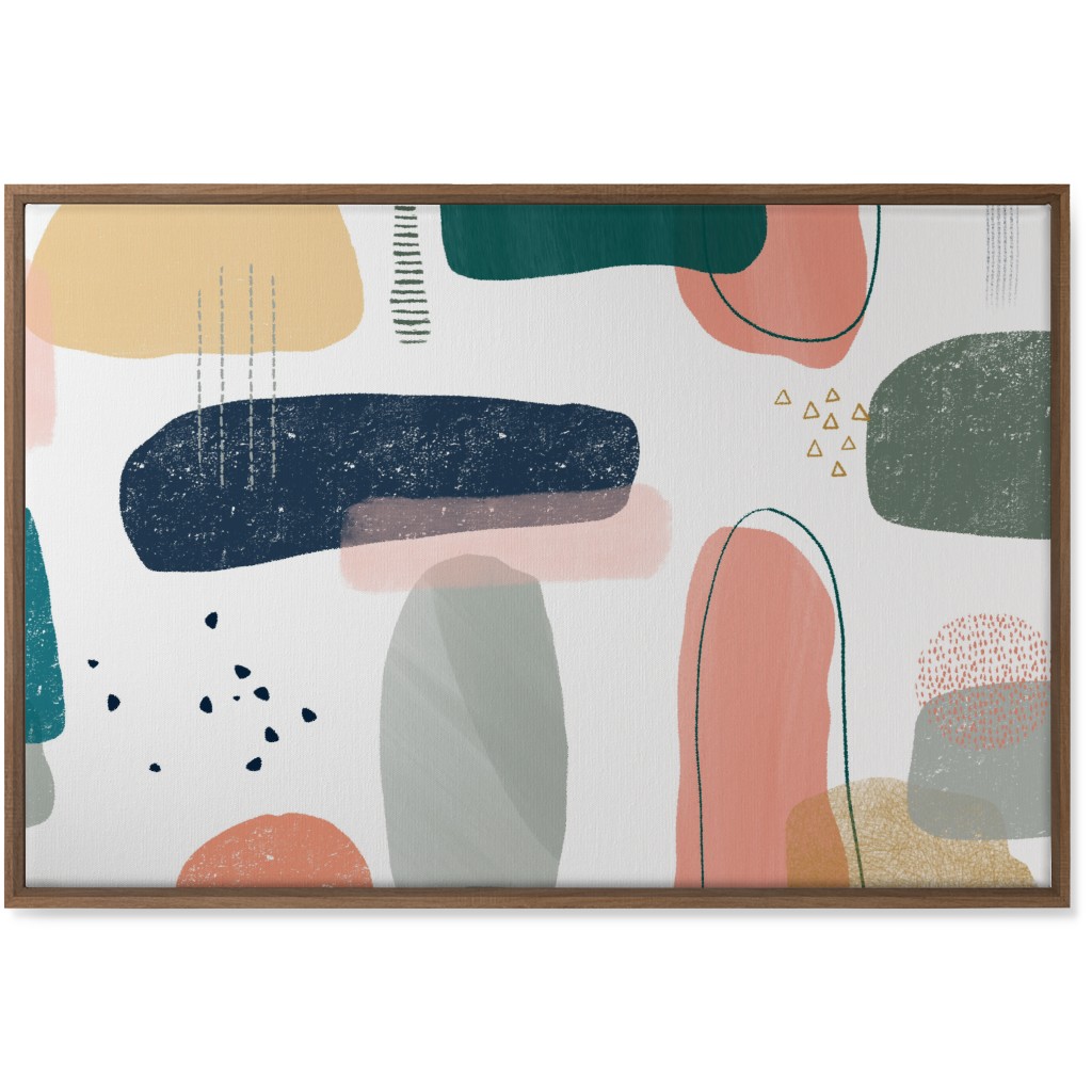 Abstract Minima - Multi on White Wall Art, Natural, Single piece, Canvas, 24x36, Multicolor