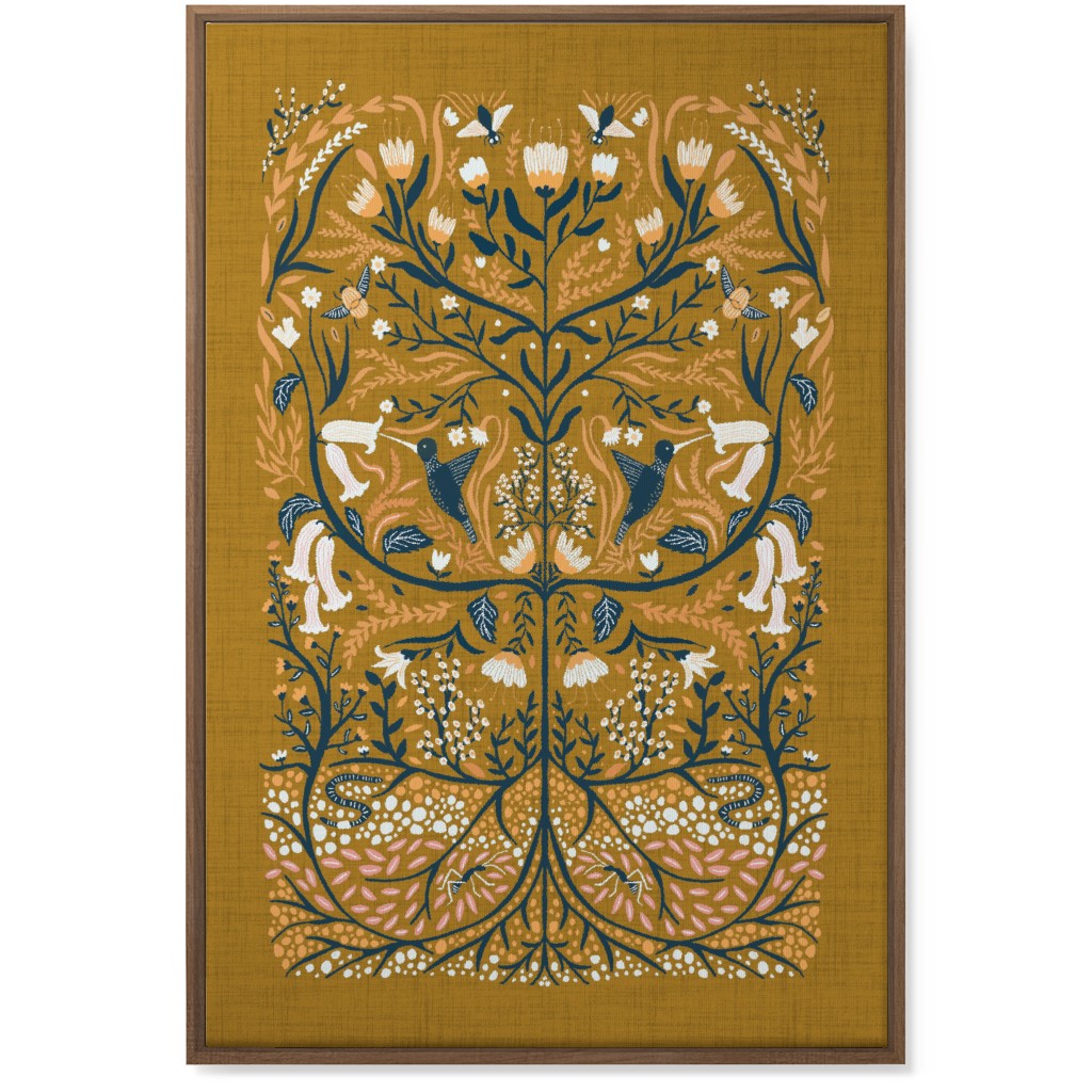 Ecosystems, Folk Art - Orange Wall Art, Natural, Single piece, Canvas, 24x36, Orange