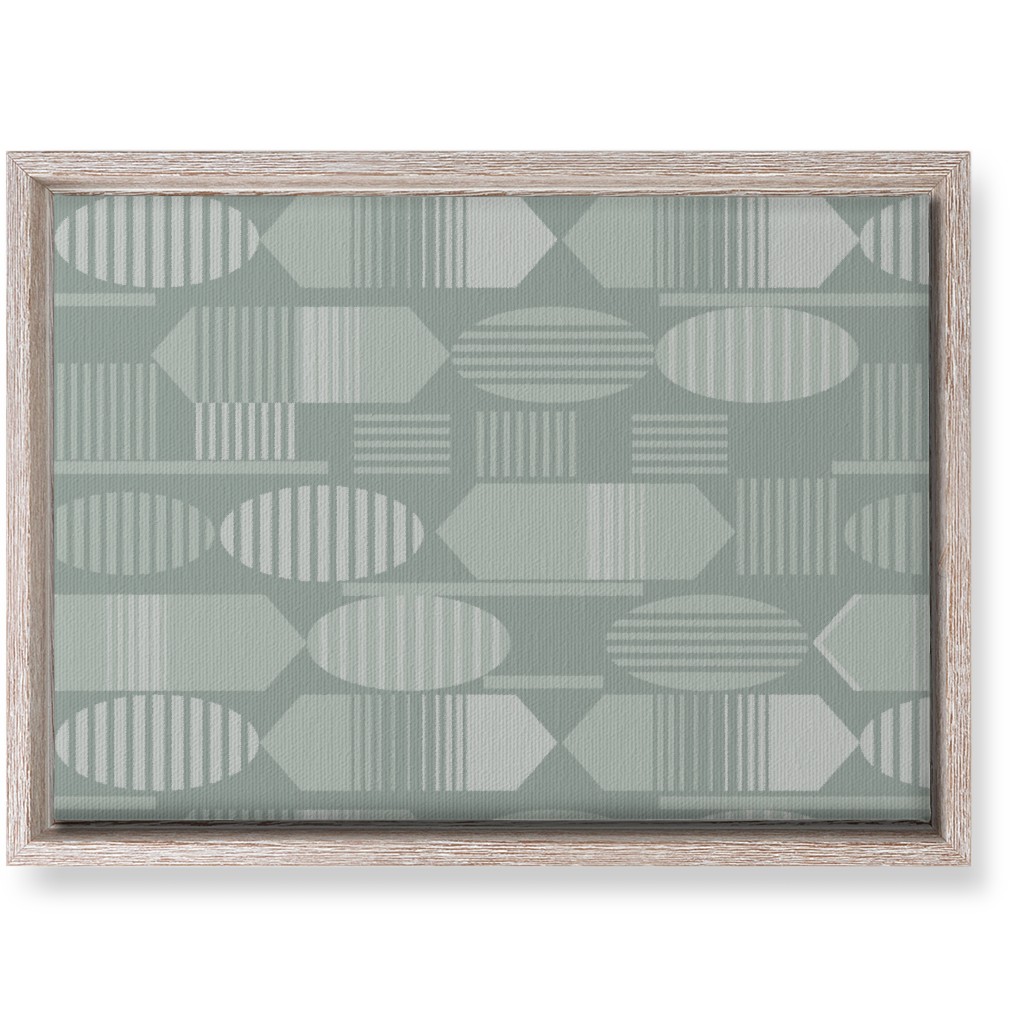 Ovals and Arrows - Neutral Sage Wall Art, Rustic, Single piece, Canvas, 10x14, Green, Classic Green