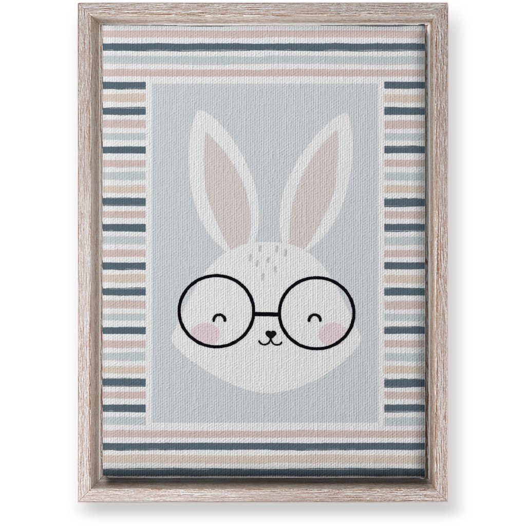 Spring Baby Boy Bunny - Neutral Soft Palette Wall Art, Rustic, Single piece, Canvas, 10x14, Blue