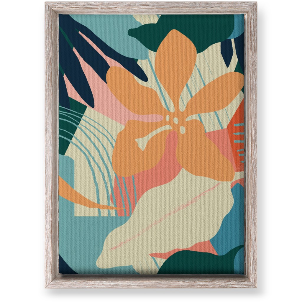 Abstract Magnolia - Multi Wall Art, Rustic, Single piece, Canvas, 10x14, Multicolor