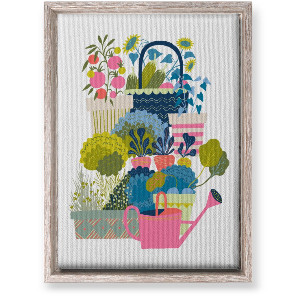 Growing Herbs and Flower Gardens - Multi Wall Art, Rustic, Single piece, Canvas, 10x14, Multicolor