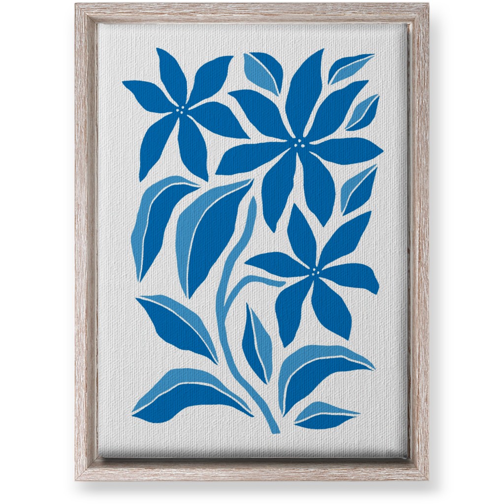 Minimalist Block Botanical Floral - Blue Wall Art, Rustic, Single piece, Canvas, 10x14, Blue