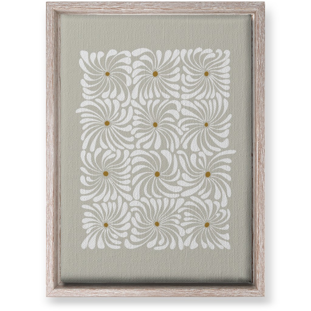 Mod Daisy Grid Wall Art, Rustic, Single piece, Canvas, 10x14, Gray, Pebble