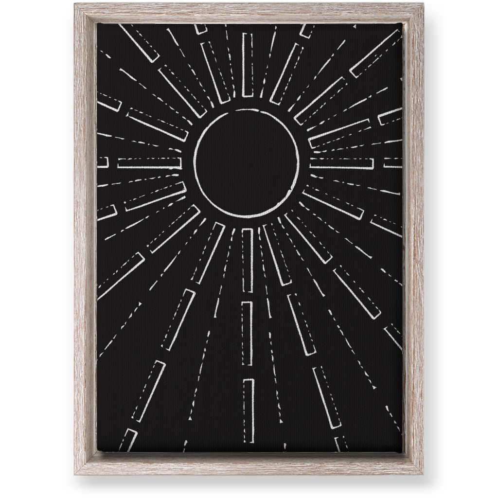 Midcentury Burst Wall Art, Rustic, Single piece, Canvas, 10x14, Black, Charcoal