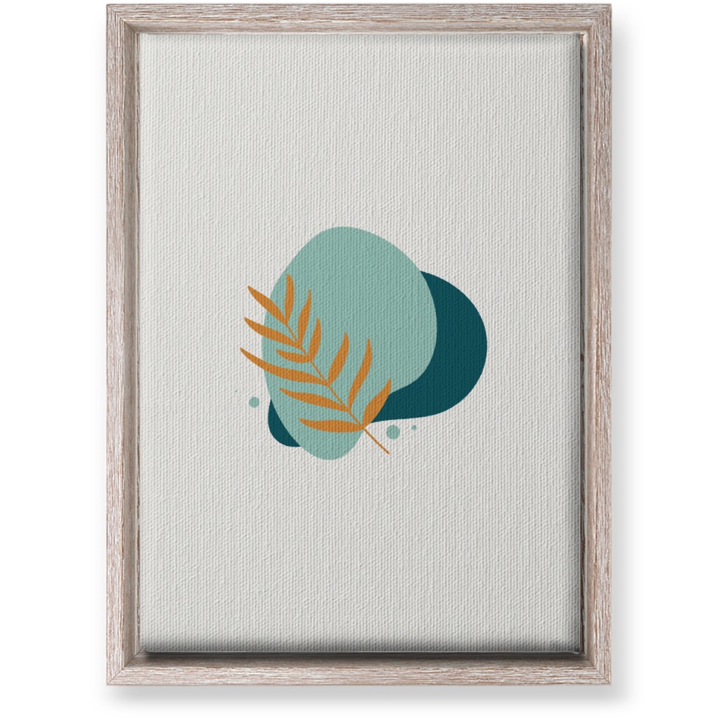Shapes and Fern Leaf Vi Wall Art, Rustic, Single piece, Canvas, 10x14, Green, Ink Spot