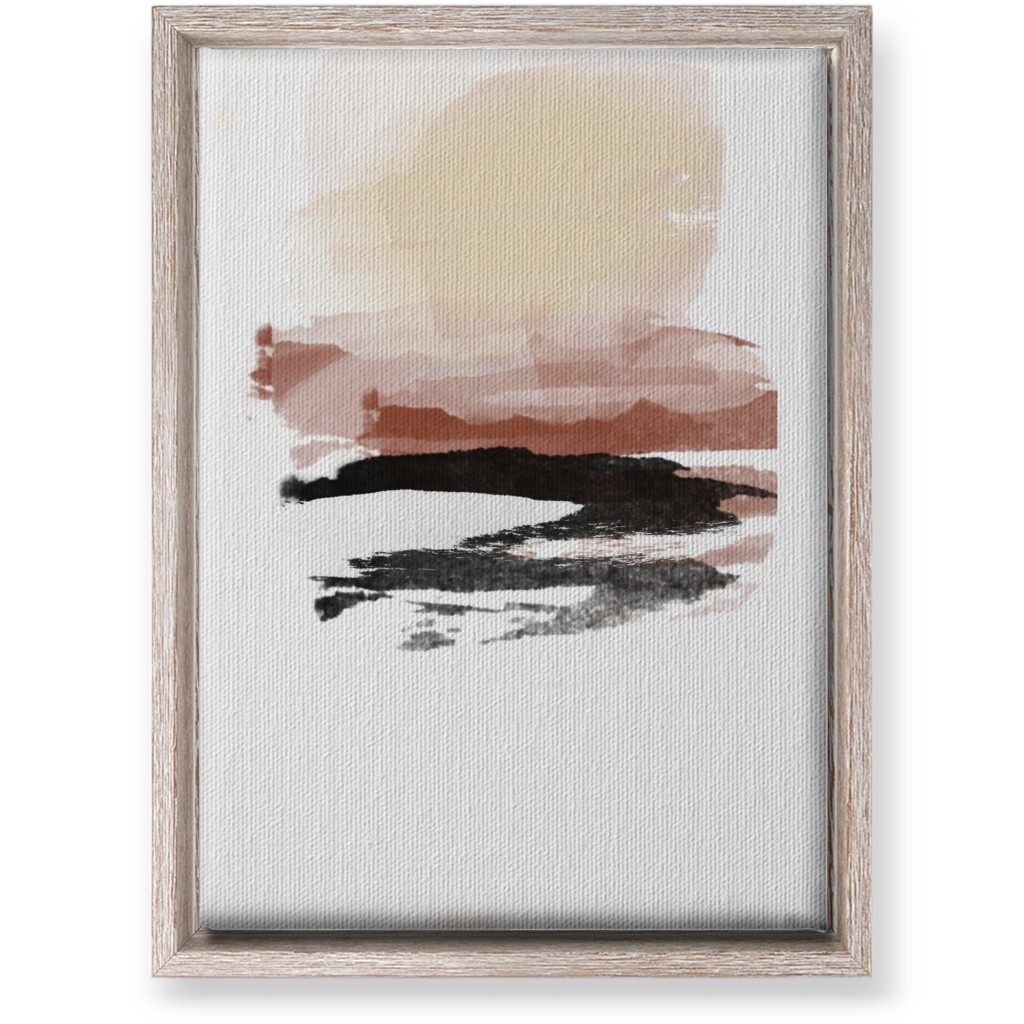Abstract Sunset - Multi Wall Art, Rustic, Single piece, Canvas, 10x14, Pink, Bright Pink
