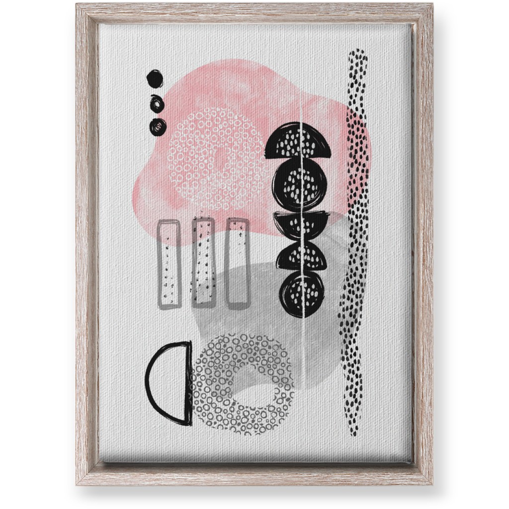 Feminene Abstract - Gray and Pink Wall Art, Rustic, Single piece, Canvas, 10x14, Pink