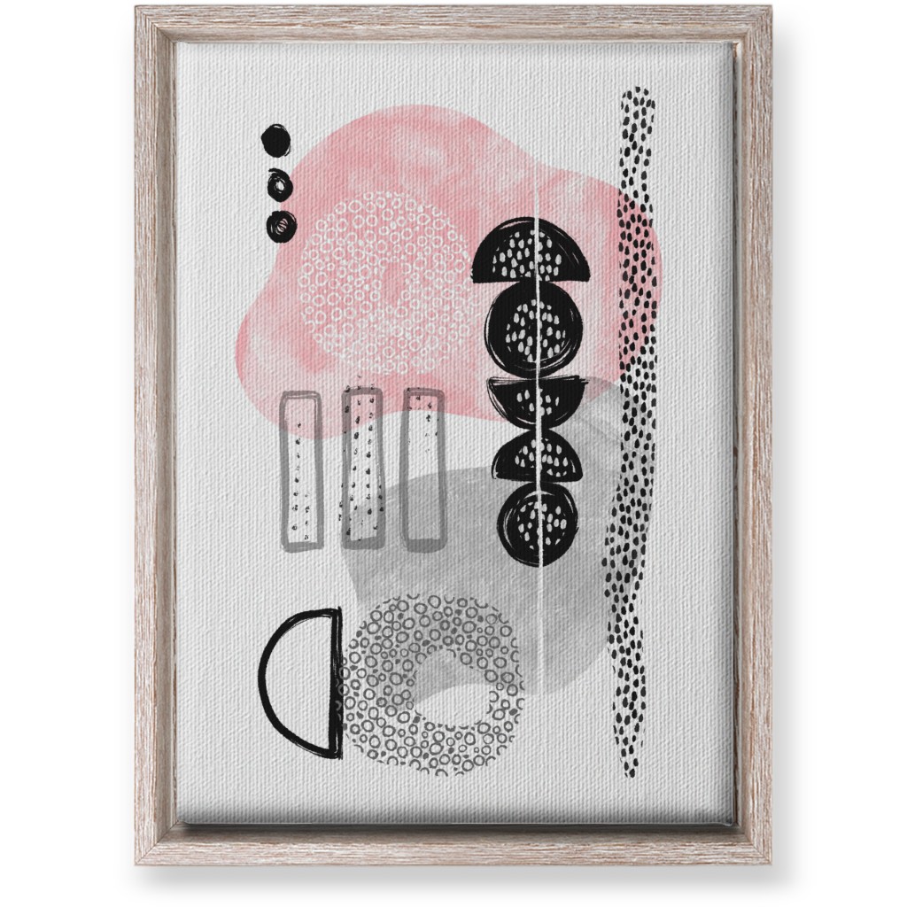 Feminene Abstract - Gray and Pink Wall Art, Rustic, Single piece, Canvas, 10x14, Pink, Bright Pink