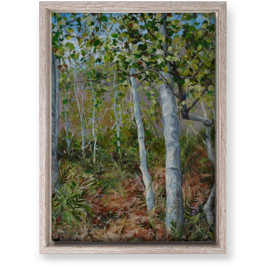 Quaking Aspen Painting Wall Art, Rustic, Single piece, Canvas, 10x14, Green