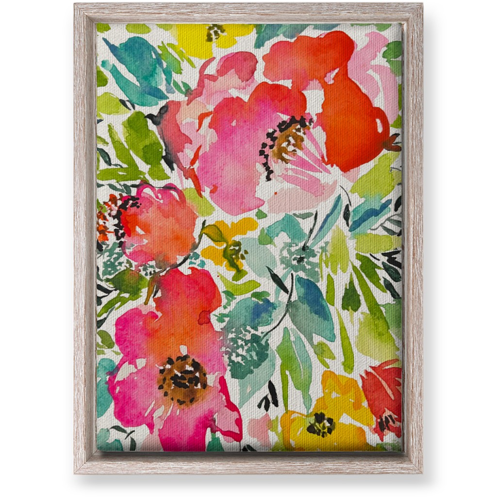 Bright Summer Florals - Multi Wall Art, Rustic, Single piece, Canvas, 10x14, Multicolor
