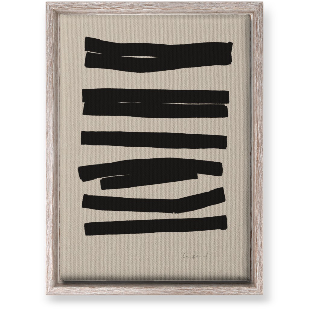 Bold Stripes Abstract Ii Wall Art, Rustic, Single piece, Canvas, 10x14, Black, Charcoal