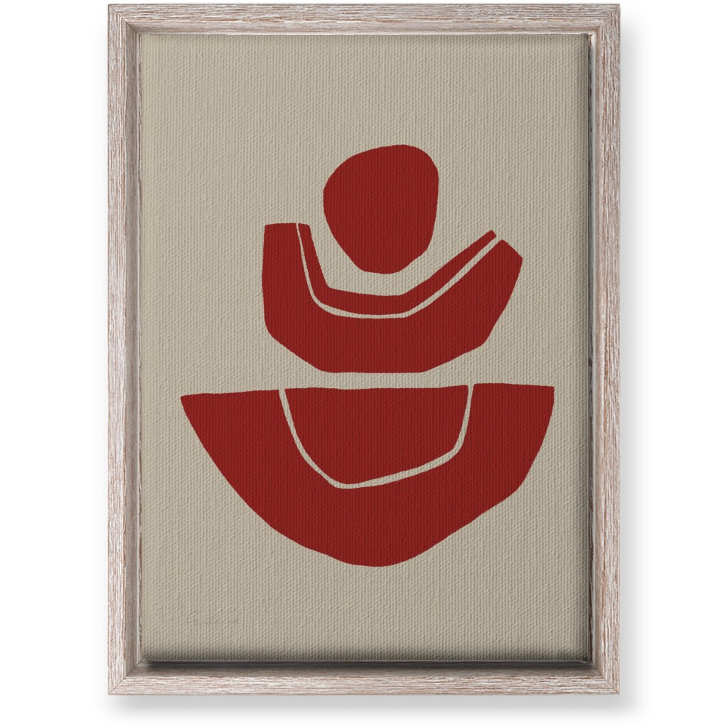 Geometric Abstract Stack Ii Wall Art, Rustic, Single piece, Canvas, 10x14, Red, Cinnamon