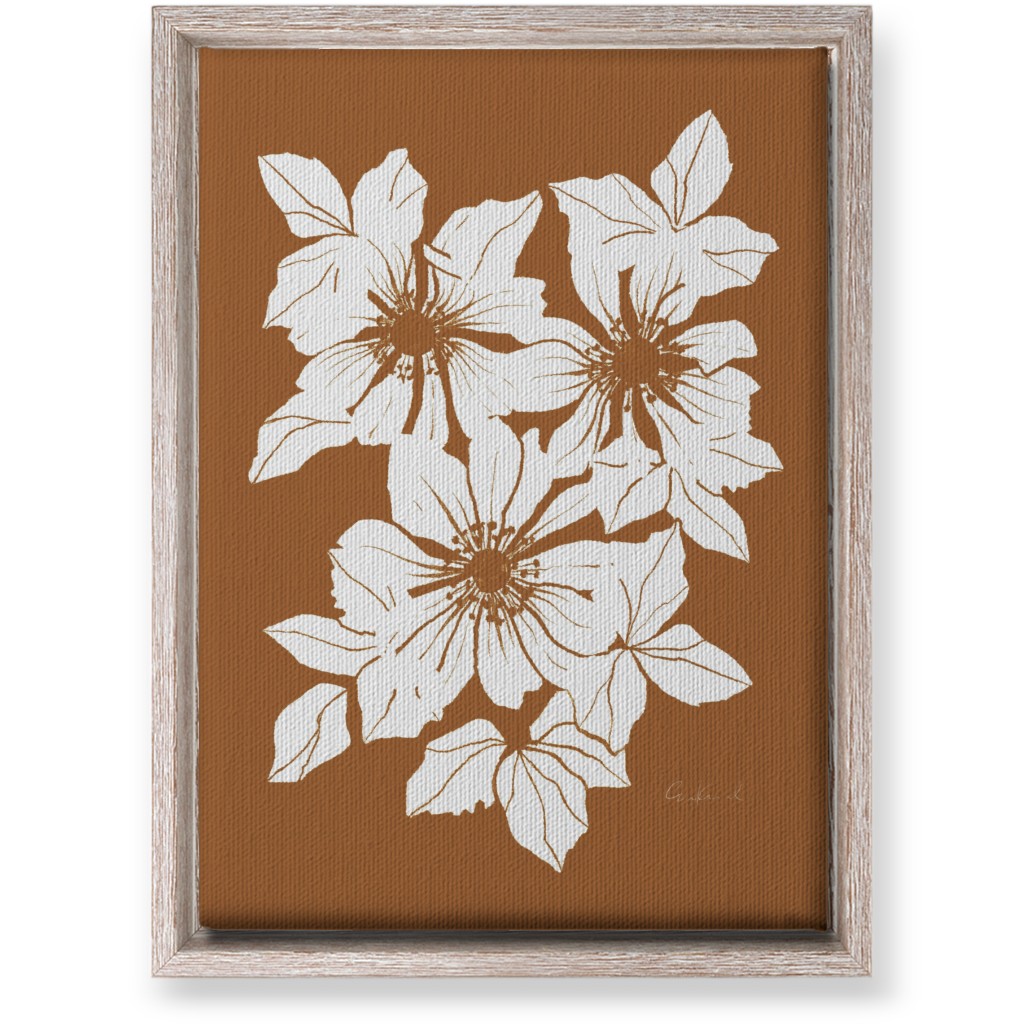 Botanical Big Anemones Wall Art, Rustic, Single piece, Canvas, 10x14, Orange, Earth