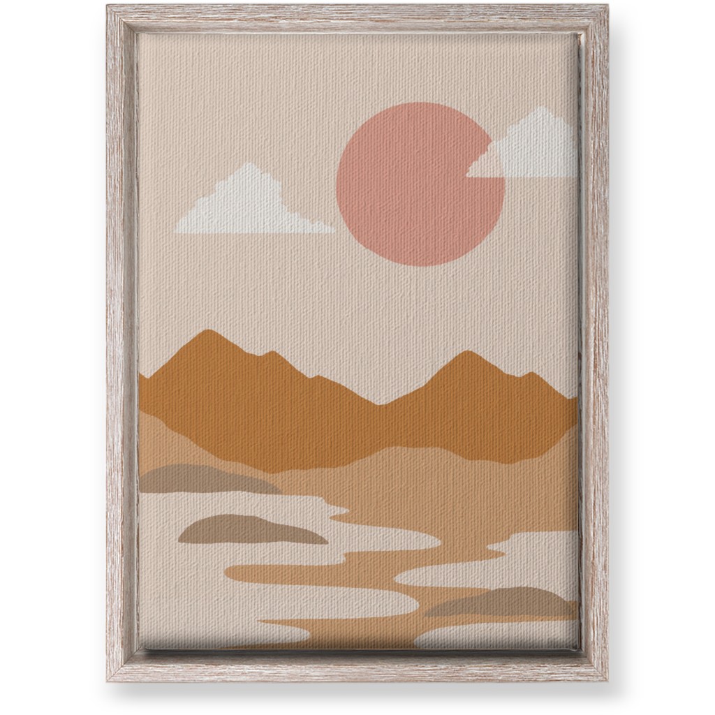 Abstract Mountain Landscape - Neutral Wall Art, Rustic, Single piece, Canvas, 10x14, Orange