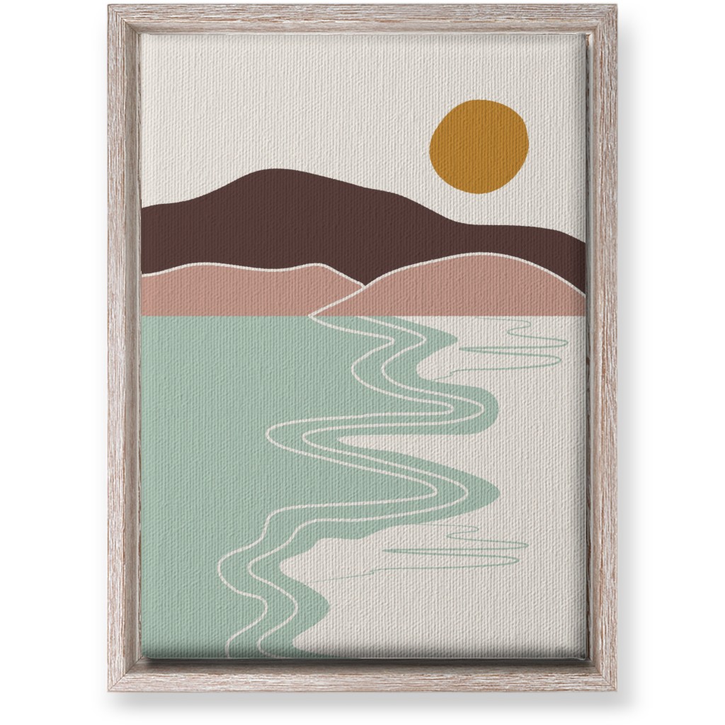 Minimal Beach - Earth Tones Multi Wall Art, Rustic, Single piece, Canvas, 10x14, Multicolor