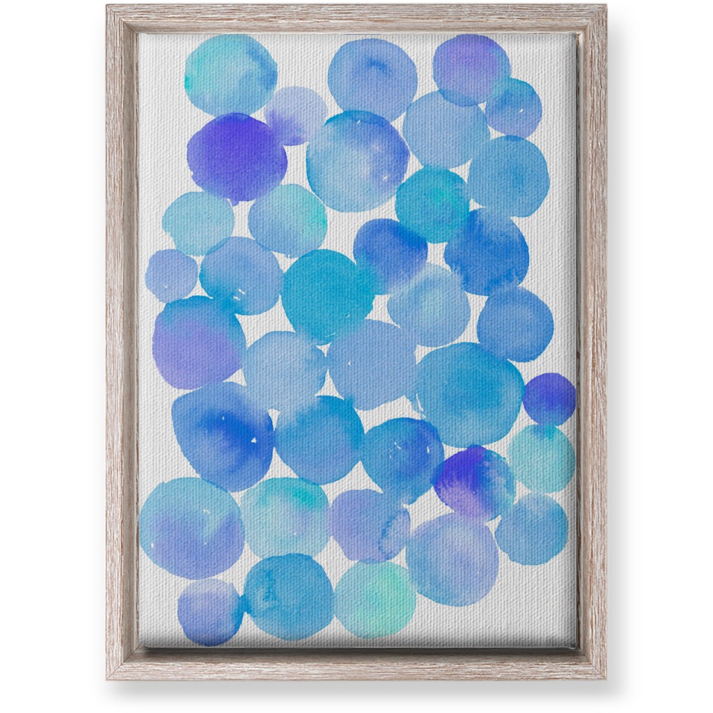 Watercolor Circles Wall Art, Rustic, Single piece, Canvas, 10x14, Blue
